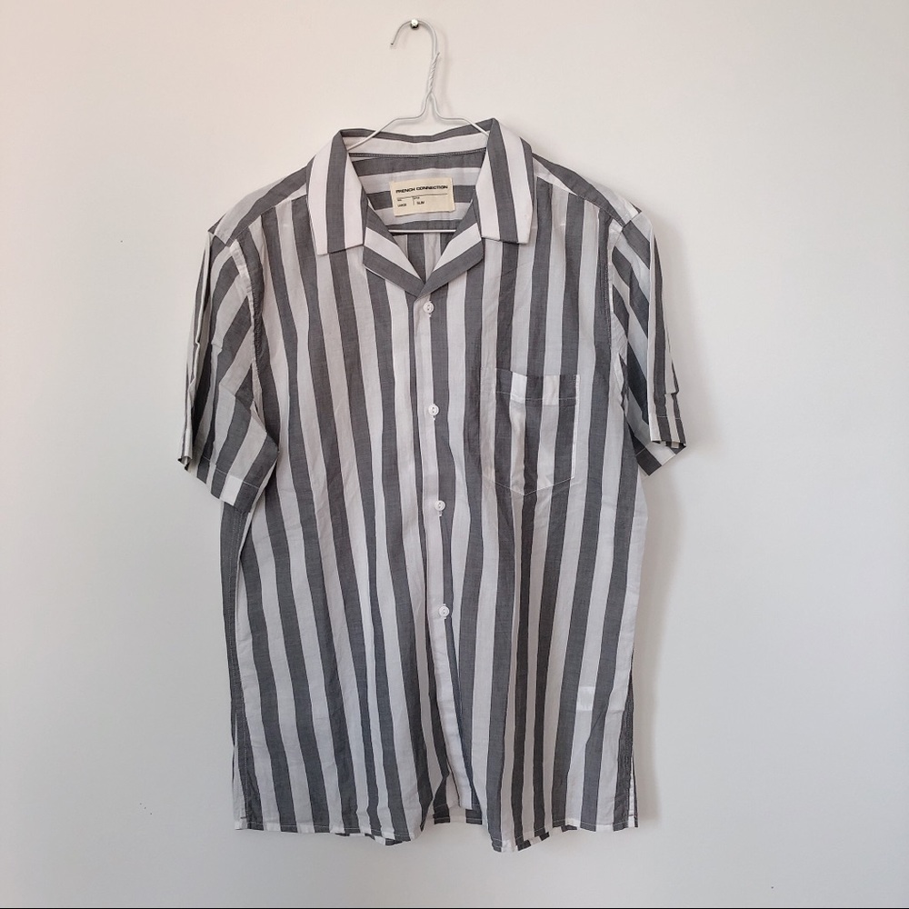 Mens French Connection vertical striped shirt